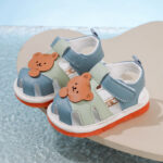 Baby Girls & Boys Cute Bear Sandals Soft Sole Anti-Collision First Walker Summer Shoes