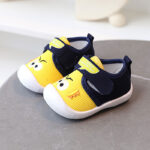 Playful Crocodile Cartoon Baby First Walkers Non-Slip Soft Ribbed Toddler Shoes with Velcro Strap