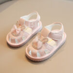 Baby Girls Rhinestone Bunny Princess Sandals Soft Sole Anti-Collision First Walker Summer Shoes