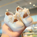 Baby Girls Pearl Bow-Knot Mary Jane Shoes Princess Soft Sole Pre-Walker & Toddler Dress Shoes